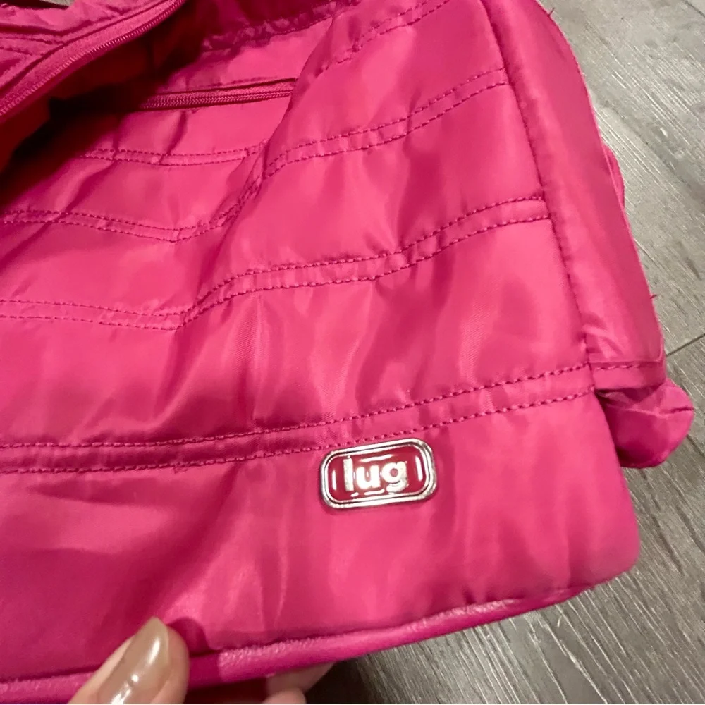 LUG PINK RASPBERRY LARGE CABLE CAR SHOULDER BAG - Picture 4 of 11